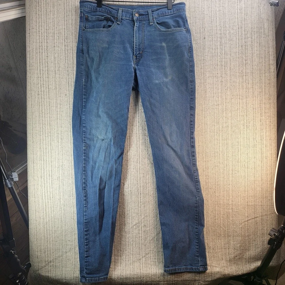 Levi's 514 Jeans Mens 34x32‎ Blue Straight Leg Denim Medium Wash Zip Fly
